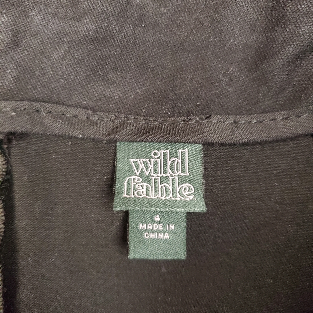 Black Stretchy Jean Mini Skirt Sz 4 - Picture 3 of 3
